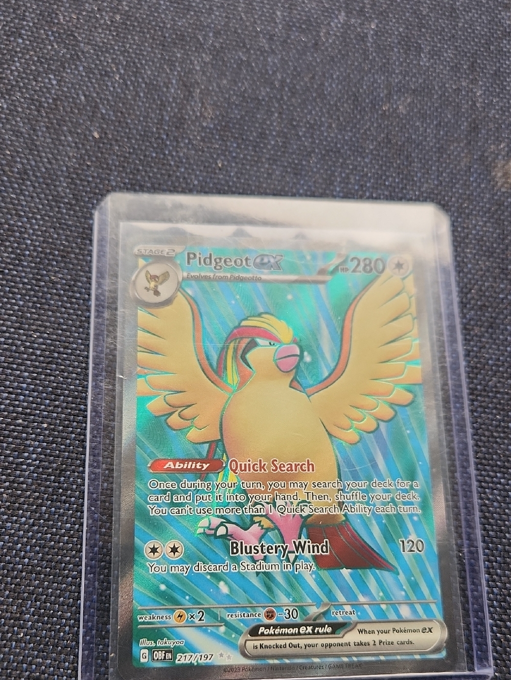 Pidgeot ex 217/197 Full Art Ultra Rare Pokémon 2023 SV Obsidian Flames NM